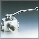 Low pressure three-way diverter ball valve with threaded ports