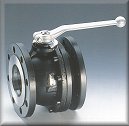 Stainless steel ball valve with flanged connections, short pattern