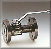 Ball valve with flanged connections, long pattern